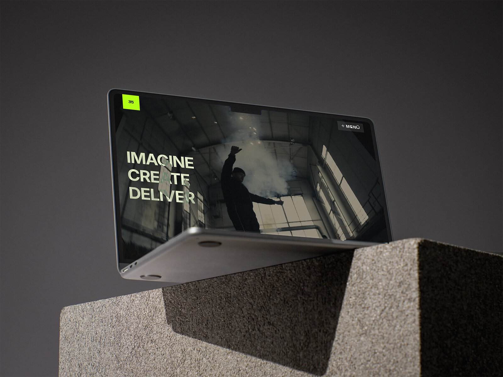 Portfolio Website von 35 Mill mit Videoprojekten im modernen Webdesign